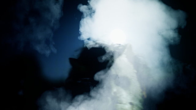 Killer catface knife night moon Halloween smoke