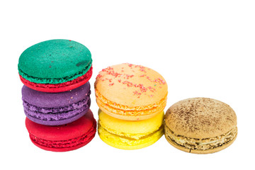 traditional french macaron on white background