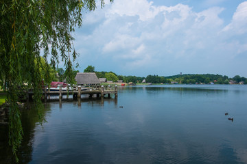 Fototapeta premium Uferpromenade in Krakow am See, Mecklenburg-Vorpommern