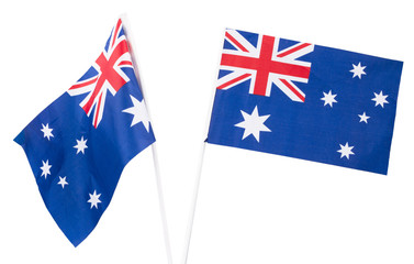 Australian flag on white background.