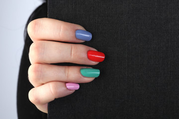 poster in the hands of the girl