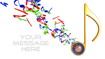 Musiknoten schweben ...