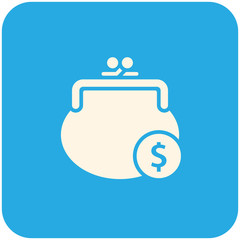 Purse and coin icon