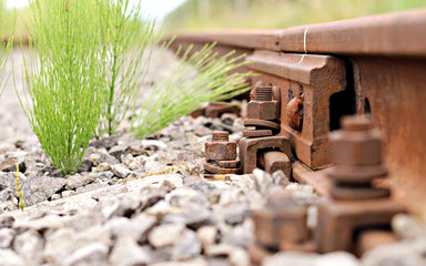 railroad track close up