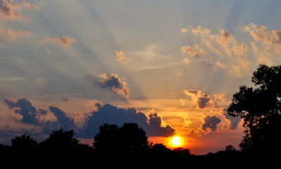 Fototapeta premium beautiful sunset with clouds