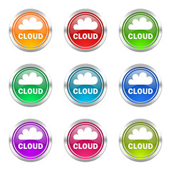 cloud colorful web icons vector set