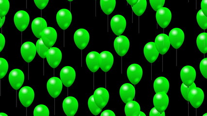 Party green balloons generated seamless loop video with alpha