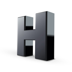 glossy black alphabet H
