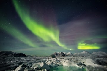 Beautiful Arctic winter landscape - obrazy, fototapety, plakaty
