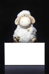 Sheep with blank card