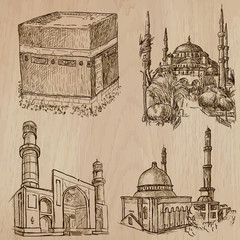 Naklejka premium Architecture, Famous places - Hand drawn vectors