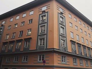 Fototapeta premium An Orange Building