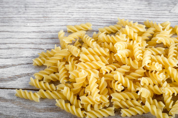 Fusilli pasta pile
