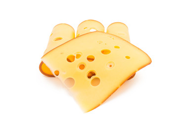 sliced cheese isolated