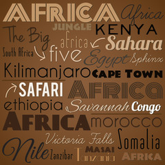 Africa. Vintage vector background.