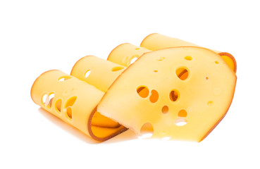 sliced cheese isolated