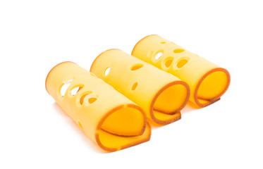 sliced cheese isolated