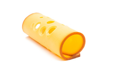 sliced cheese isolated