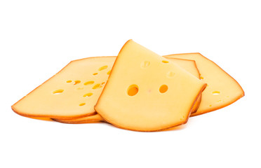 sliced cheese isolated