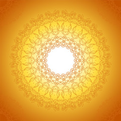 Floral ornament on a colorful yellow orange background