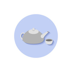 Icon flat  element design teapot and cup