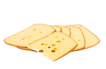 sliced cheese isolated