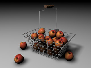 Cestello di mele rosse