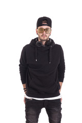 Young guy wearing hoodie