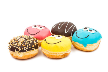 beautiful delicious donuts isolated