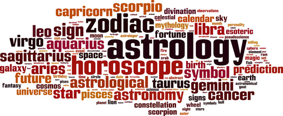 Astrology word cloud concept. Vector illustration