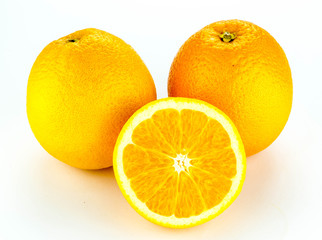 Ripe orange isolated on white background