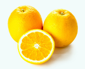 Ripe orange isolated on white background