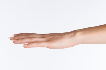 Linke Hand einer Frau