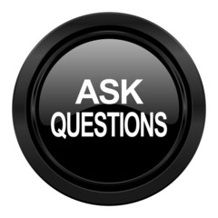 ask questions black icon