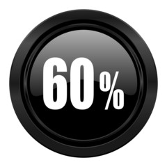 60 percent black icon sale sign