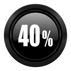 40 percent black icon sale sign