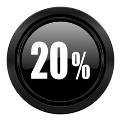 20 percent black icon sale sign