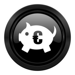 piggy bank black icon