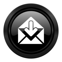 email black icon post message sign