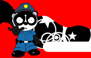 panda bear cop cartoon background card01