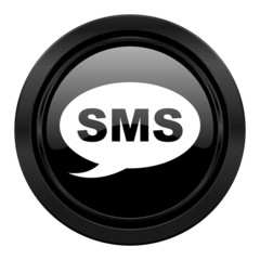 sms black icon message sign