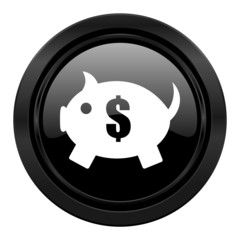 piggy bank black icon