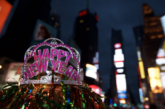 Happy New Year Crown Times Square New York