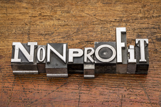 Nonprofit Word In Metal Type