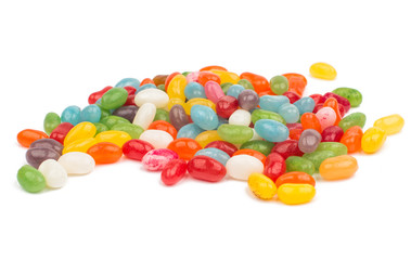 Pile of multiple colorful jelly bean candy sweets