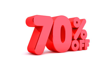 75% Off 3D Render Red Word Isolated in White Background