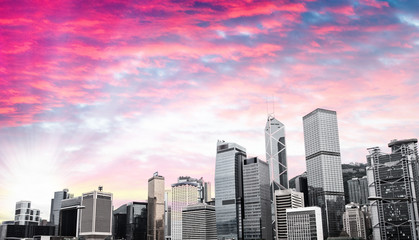 Obraz premium Hong Kong Island skyscrapers