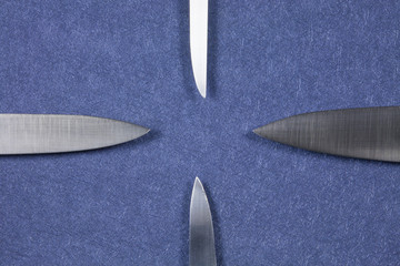 four knife silver blades