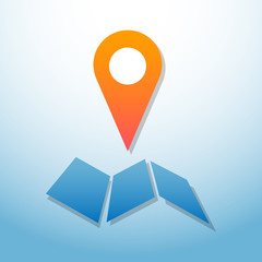 Map with Pin Pointer icon great for any use. Vector EPS10.