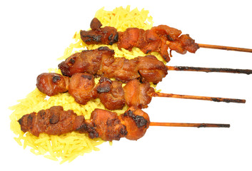 Chicken Kebabs With Rice
